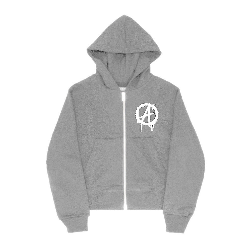 Affluent Gray Zip Up Hoodies